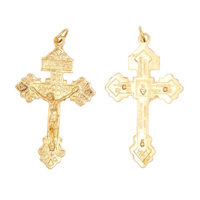 Pardon Crucifix Gold Tone 2"