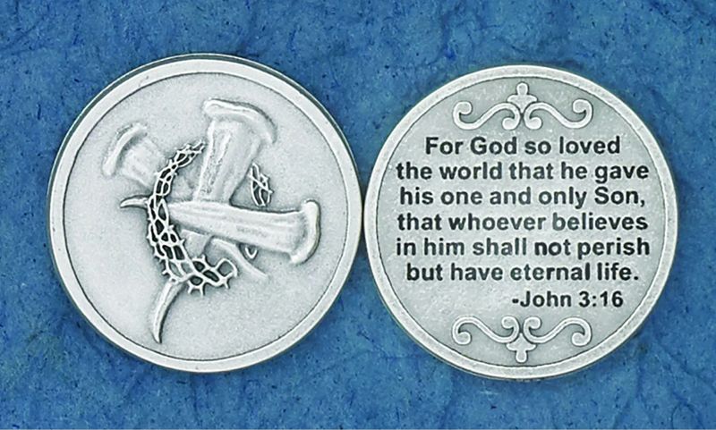 For God So Loved the World prayer pocket coin/token