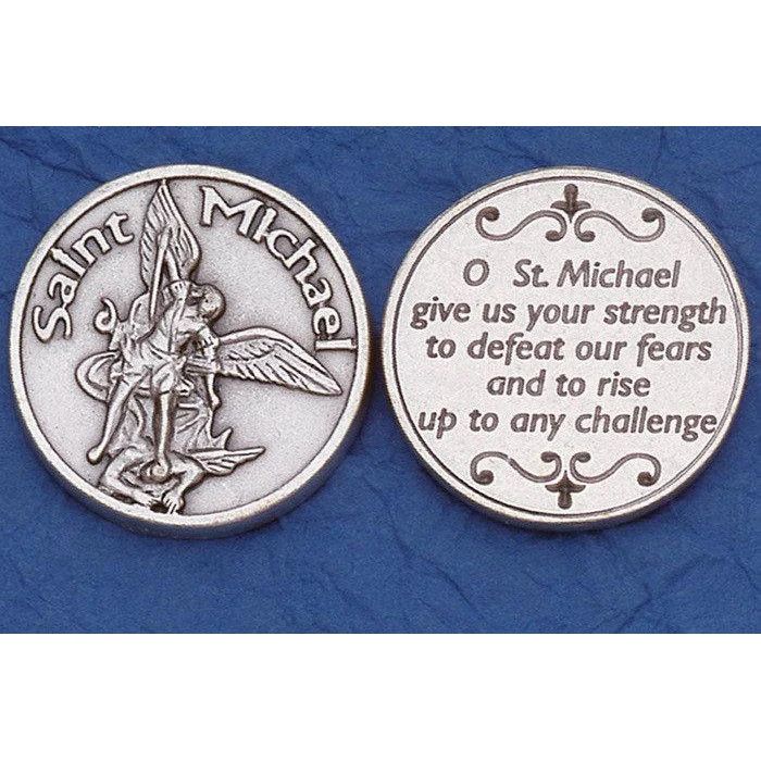 St Michael the Archangel pocket prayer token/coin