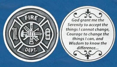 Serenity Prayer - Fire Dept pocket prayer token/coin