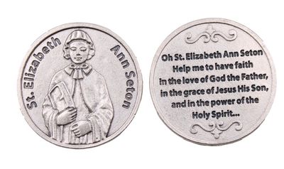 St Elizabeth Ann Seton pocket prayer token/coin