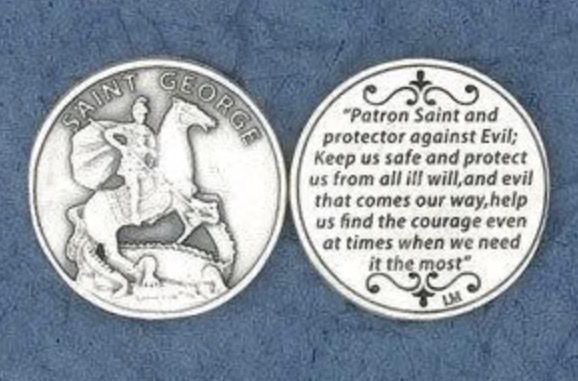 St George pocket prayer token/coin