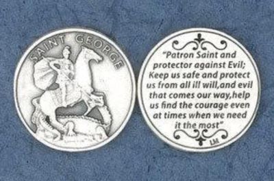 St George pocket prayer token/coin