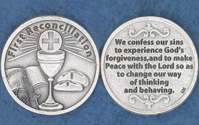 First Reconciliation Sacrament pocket prayer token/coin