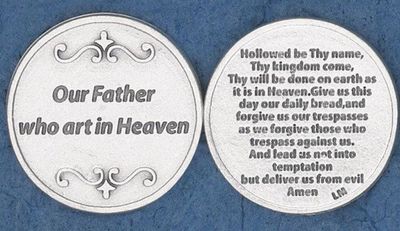 Our Father pocket prayer token/coin