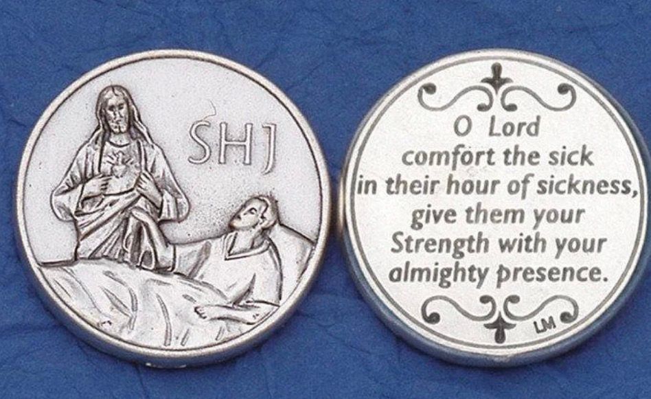 Sacred Heart of Jesus - Prayer for the Sick pocket token/coin