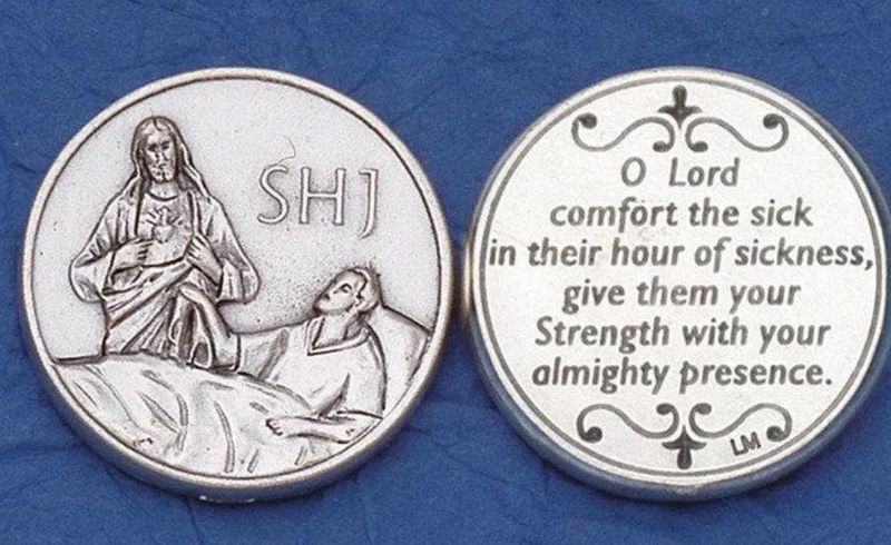 Sacred Heart of Jesus - Prayer for the Sick pocket token/coin