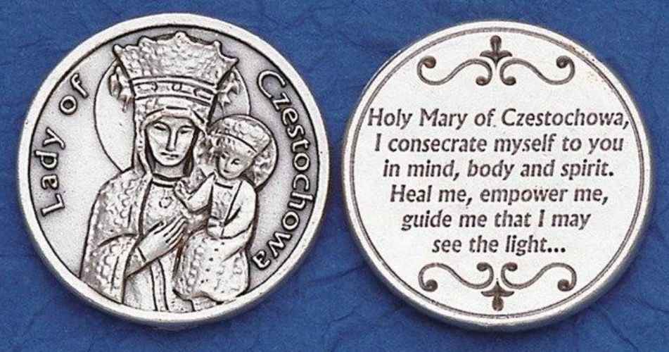 Our Lady of Czestochowa pocket prayer token/coin