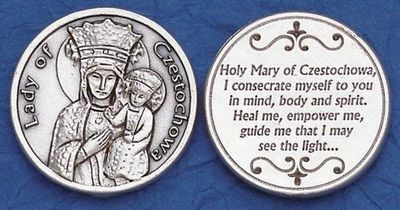 Our Lady of Czestochowa pocket prayer token/coin