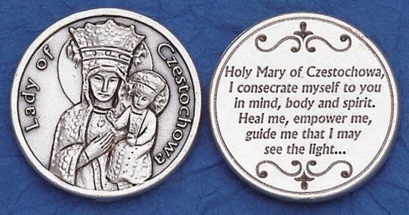 Our Lady of Czestochowa pocket prayer token/coin