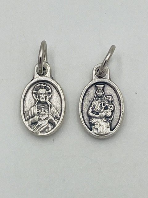 Scapular Medal (Sacred Heart + Our Lady of Mt Carmel, bracelet size