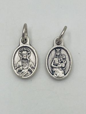 Scapular Medal (Sacred Heart + Our Lady of Mt Carmel, bracelet size