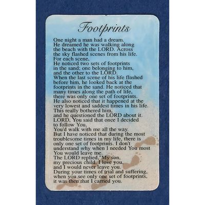 Footprints Prayer Card