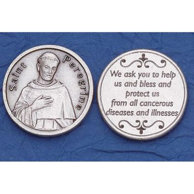 Saint Peregrine pocket prayer token/coin