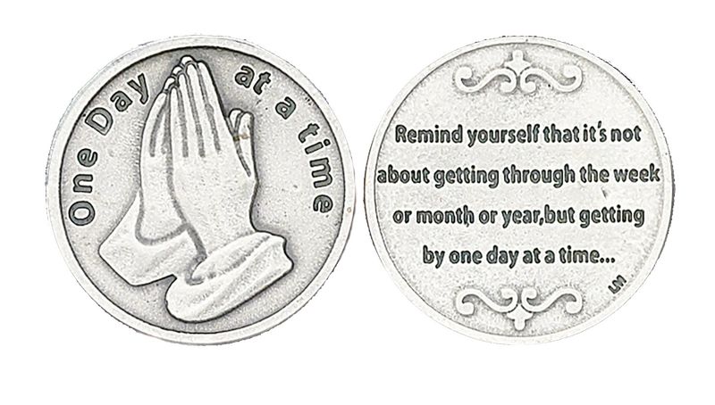 "One Day at a Time" prayer pocket token/coin