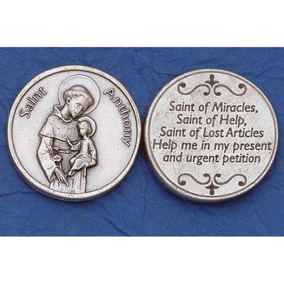 St Anthony prayer pocket token/coin