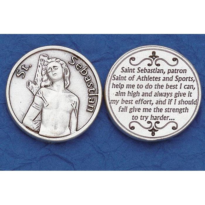 St Sebastian pocket prayer token/coin