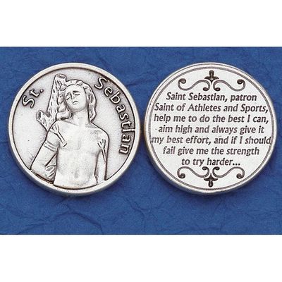 St Sebastian pocket prayer token/coin
