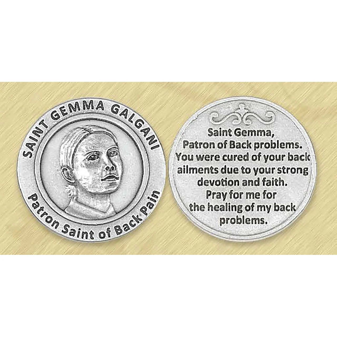 St Gemma Galgani pocket prayer token/coin