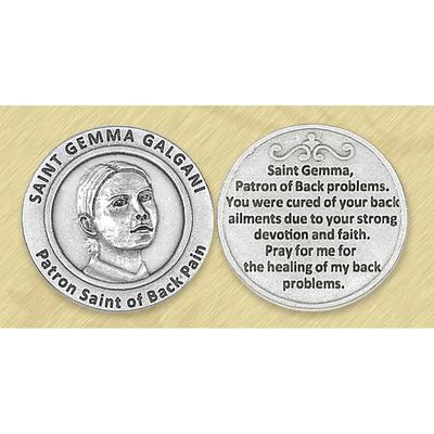 St Gemma Galgani pocket prayer token/coin