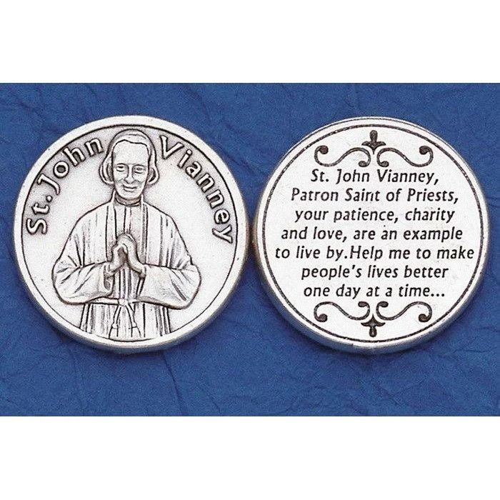 St John Vianney pocket prayer token/coin