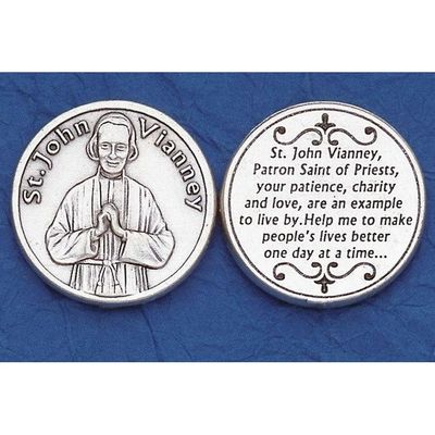 St John Vianney pocket prayer token/coin