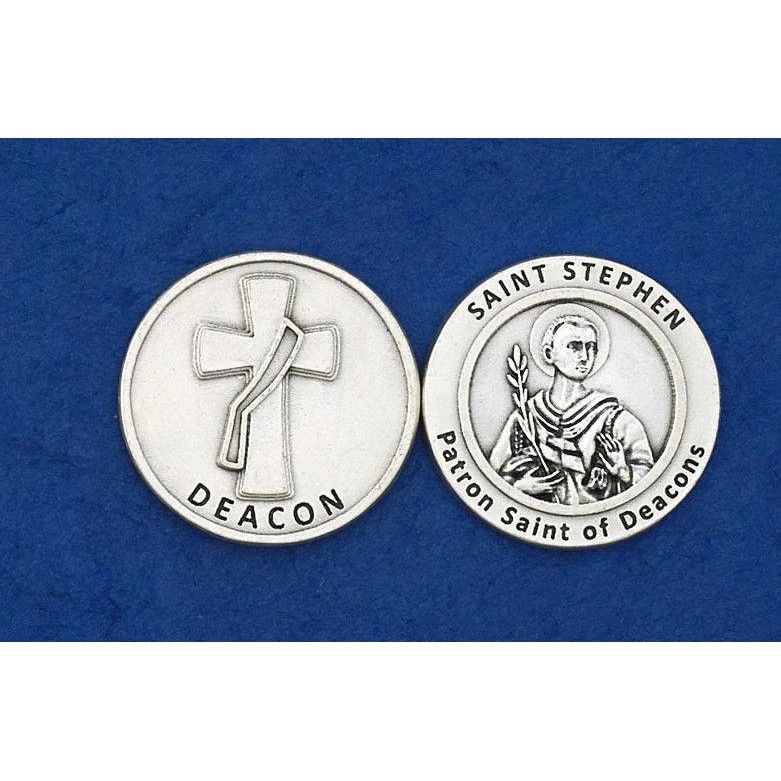 St Stephen Patron Saint of Deacons pocket prayer token/coin
