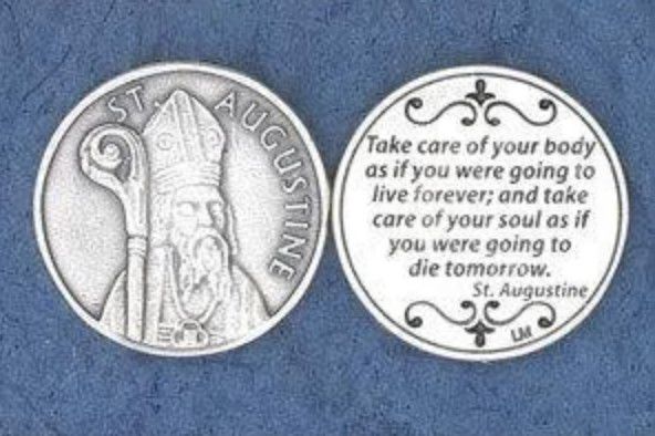 St Augustine pocket prayer token/coin