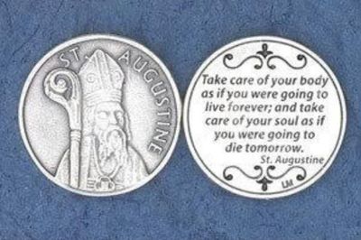 St Augustine pocket prayer token/coin