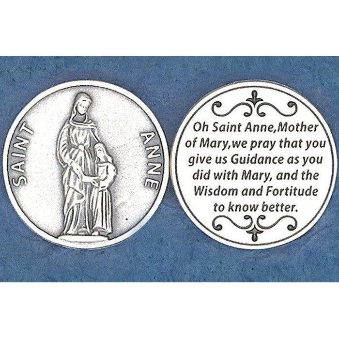 St Anne "Mother of the Mother of God" pocket prayer token/coin