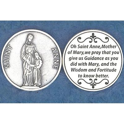 St Anne "Mother of the Mother of God" pocket prayer token/coin