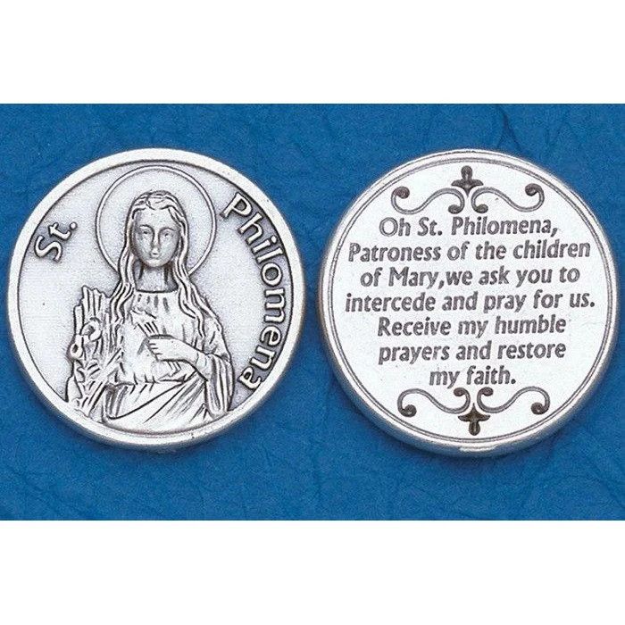 St Philomena pocket prayer token/coin