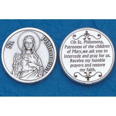 St Philomena pocket prayer token/coin