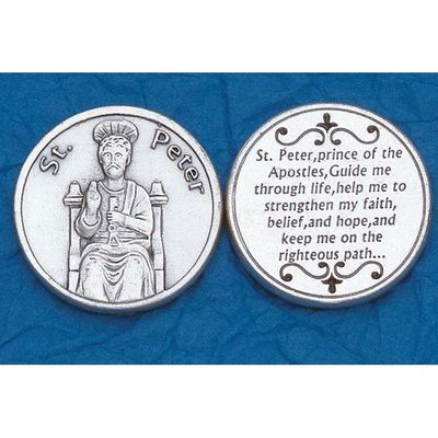 St Peter pocket prayer token/coin