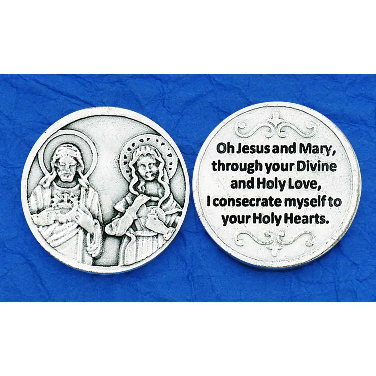 Twin Hearts pocket prayer token/coin