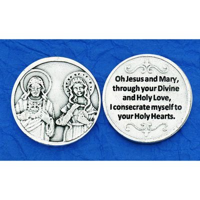 Twin Hearts pocket prayer token/coin