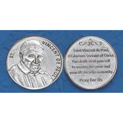 St Vincent de Paul pocket prayer token/coin