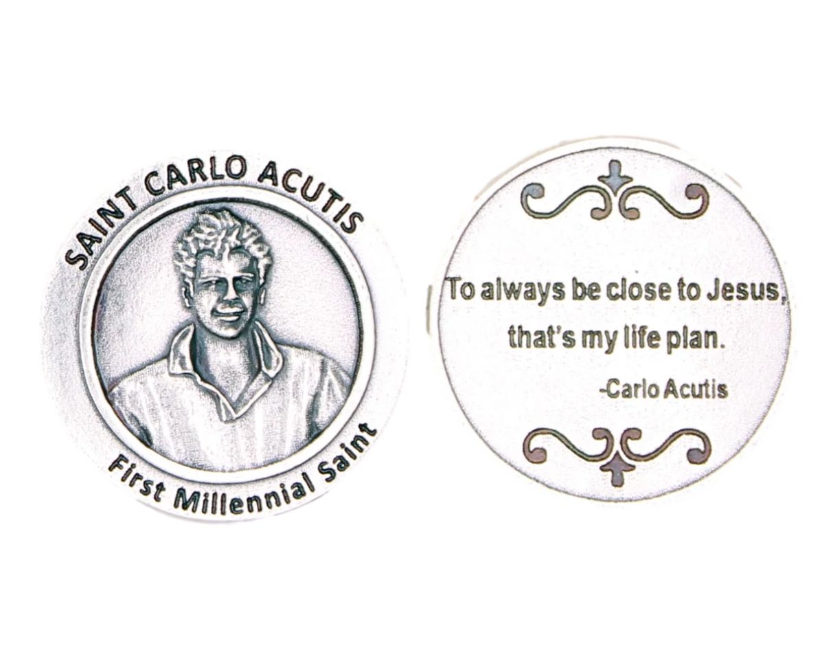 Carlo Acutis First Millennial Saint pocket prayer token/coin