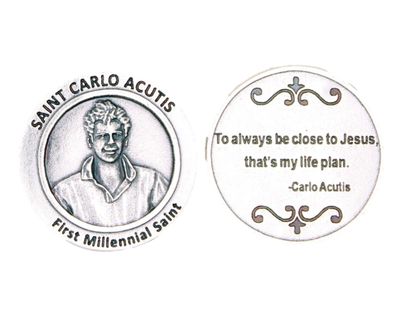 Carlo Acutis First Millennial Saint pocket prayer token/coin
