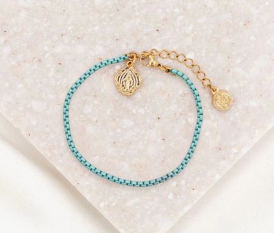 Miraculous Medal Marian Consecration Bracelet - blue/gold Miraculous Medal Marian Consecration Bracelet - blue/gold