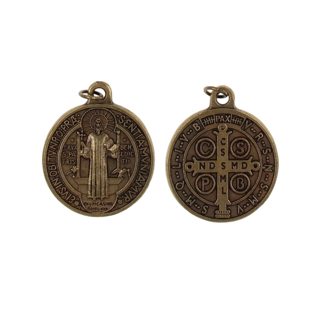 St Benedict Medals 2", Color: brass tone