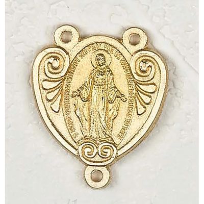 Miraculous Medal Deluxe Rosary Center gold tone