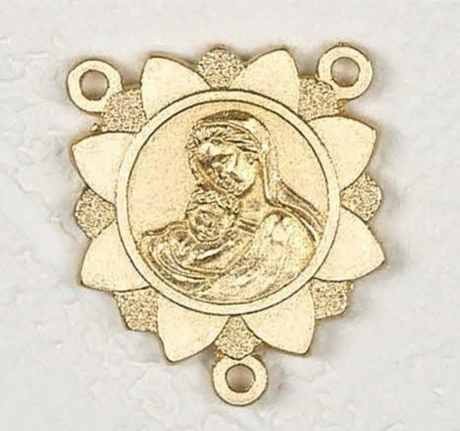 Sunflower Mary and Child Center gold tone