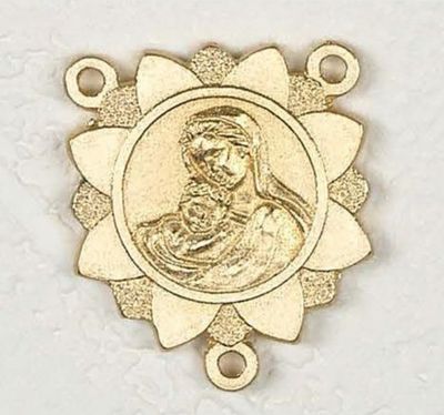 Sunflower Mary and Child Center gold tone