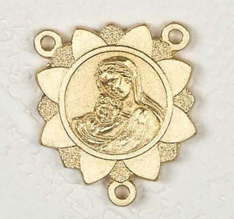 Sunflower Mary and Child Center gold tone