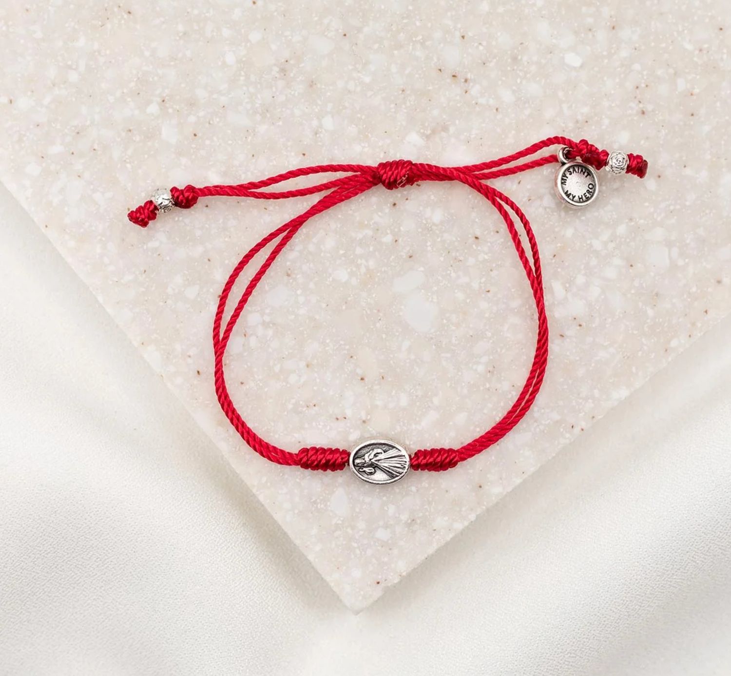 Trust Divine Mercy Blessing Bracelet, Color: red/silver