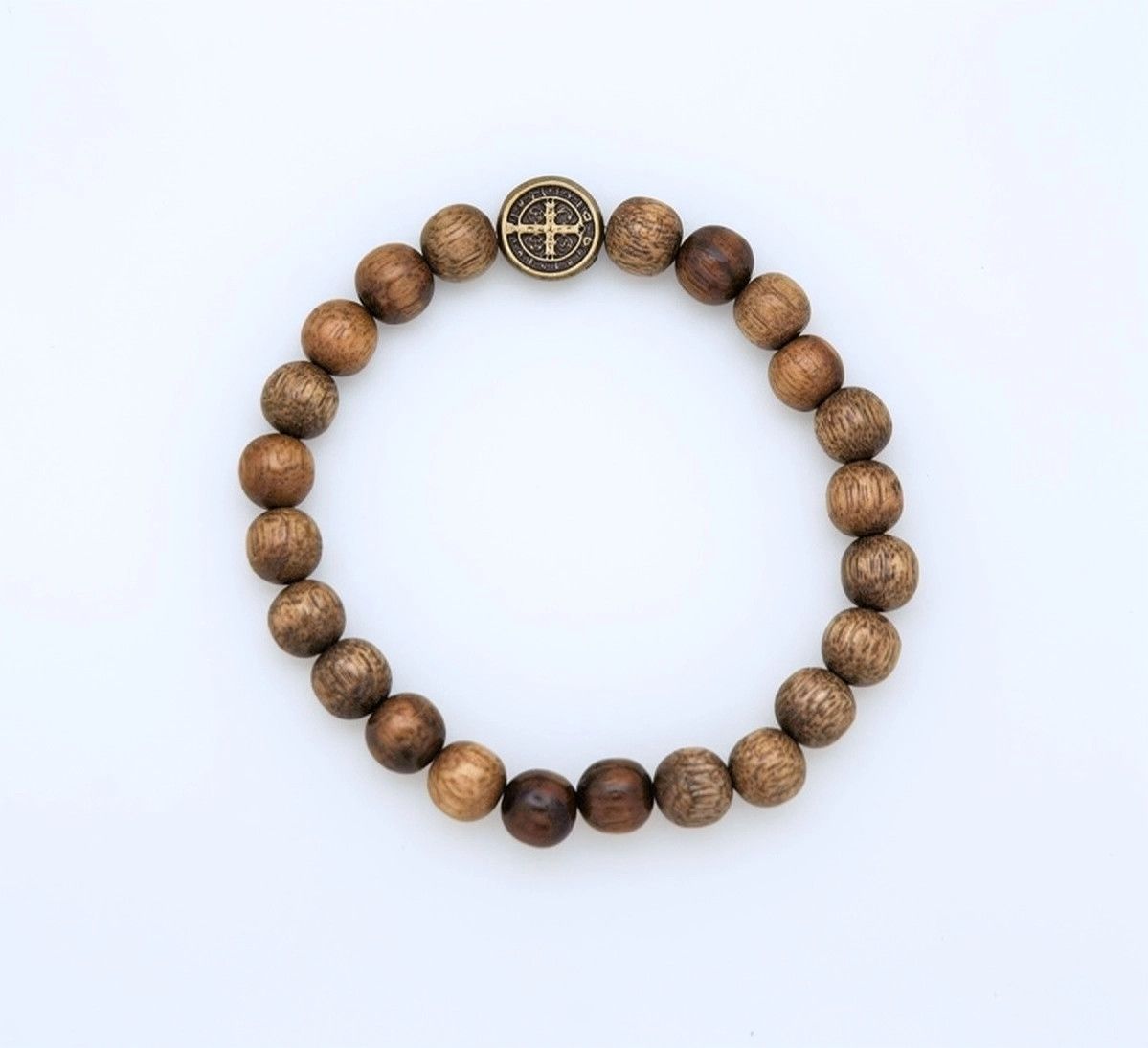 Benedict Medal Brazilian Wood Bracelet