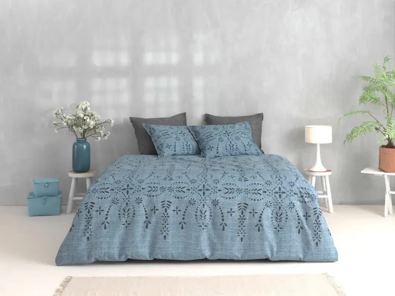 Bettwäsche Chavelli Blue 155x220cm + 1x Kissenbezug 80x80cm