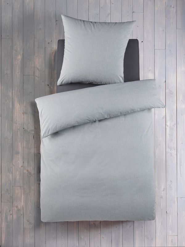 Chambray Bettwäsche 2tlg. - Grau , 155x220cm