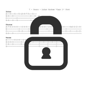 &quot;7 Years - Lukas Graham&quot; Fingerstyle Ukulele Tab Sheet